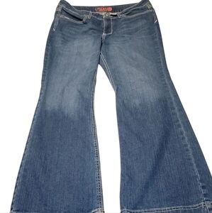 Cinch Women's Bootcut Flare Wide Leg Jeans in Blue Size 33/15R